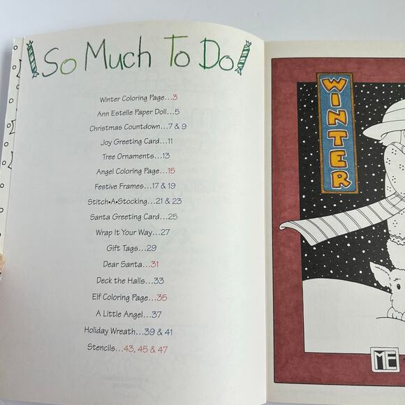 Mary Engelbreit “Something To Do for the Holidays” Coloring Activity Book - Picture 6 of 10